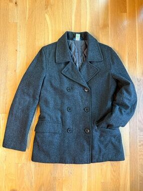 dELiA*s Pea Coat Gray Buttoned | Quilted Lining | Mid-Length Women’s M